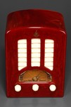 Highly Swirled Oxblood Catalin Emerson BT-245 ’Tombstone’ Radio